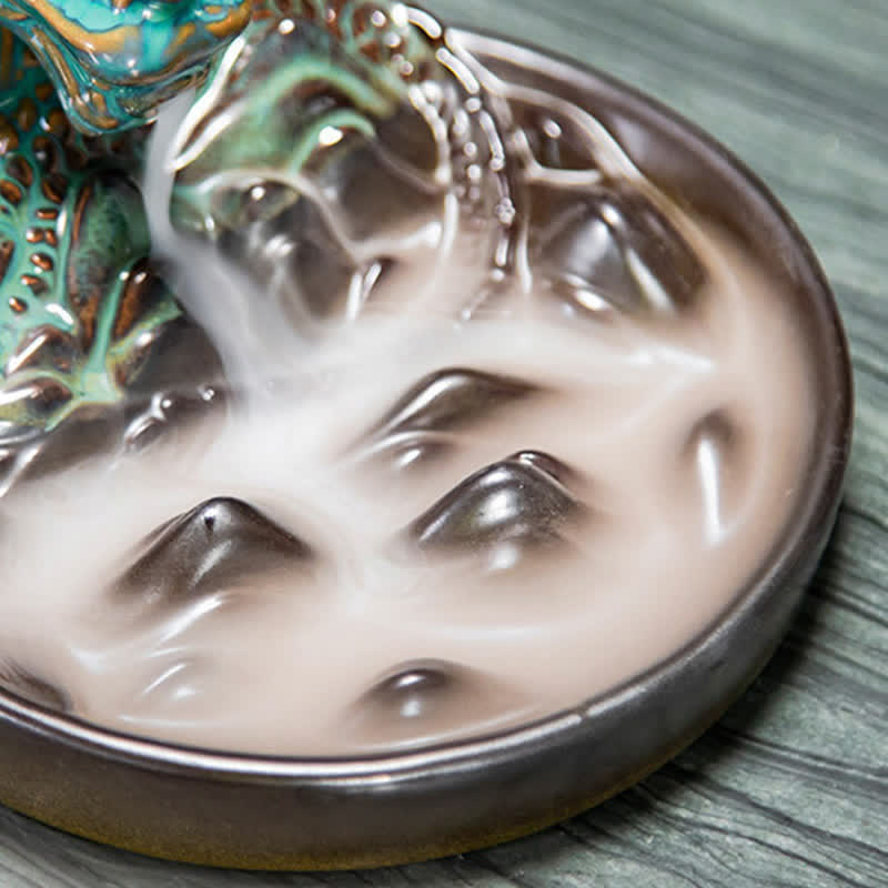 Brûleur d'encens à reflux en céramique Dragon