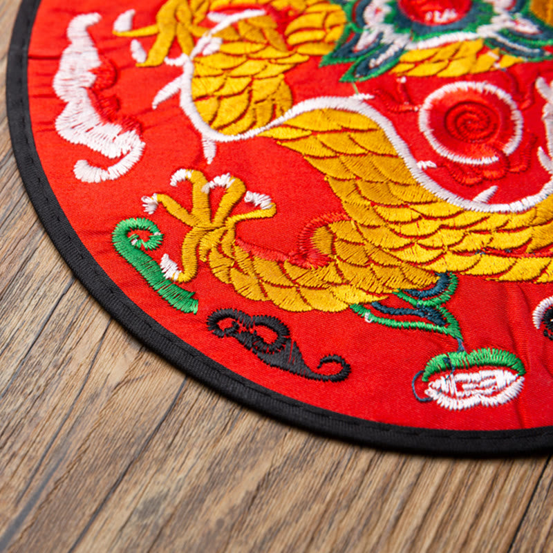 Sous-verre brodé dragon | Spiritual Home Accents 19 cm