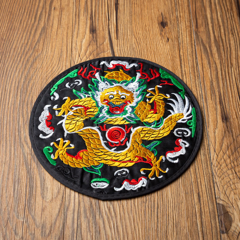 Sous-verre brodé dragon | Spiritual Home Accents 19 cm