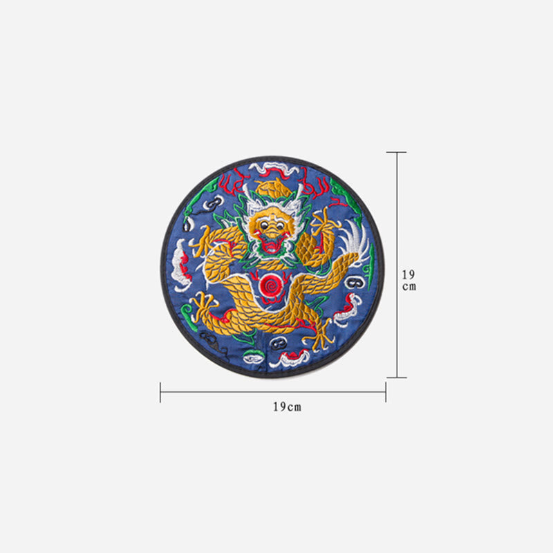 Sous-verre brodé dragon | Spiritual Home Accents 19 cm