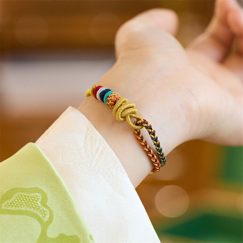 Bracelet porte-bonheur Dragon Feng Shui avec breloque en cuivre