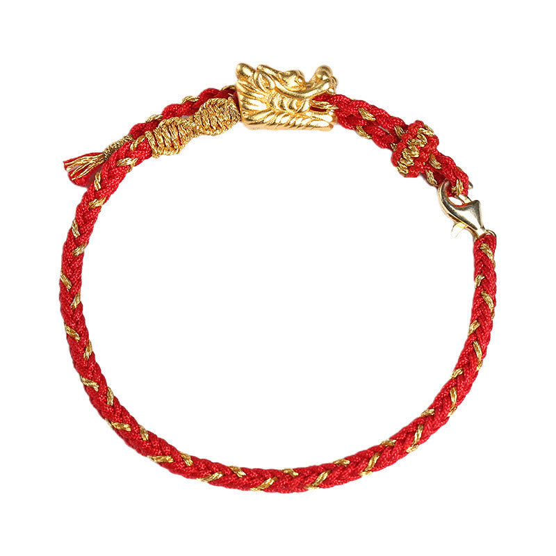 Bracelet Dragon Chance | Protection en argent sterling 999 et fil rouge