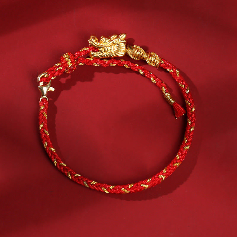 Bracelet Dragon Chance | Protection en argent sterling 999 et fil rouge