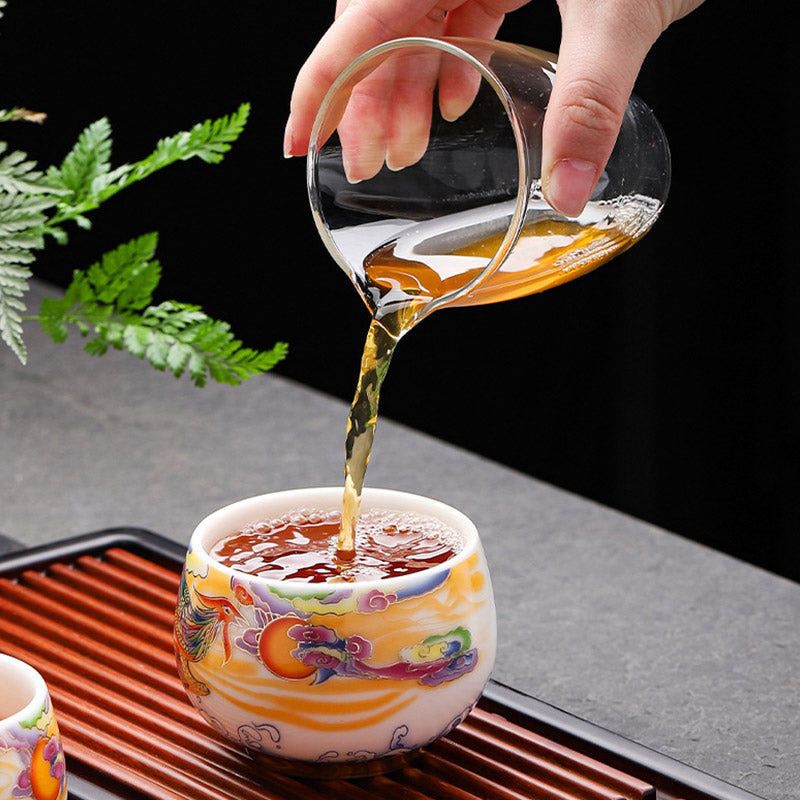 Tasse à thé en céramique Dragon et Phénix 190 ml | Vaisselle spirituelle