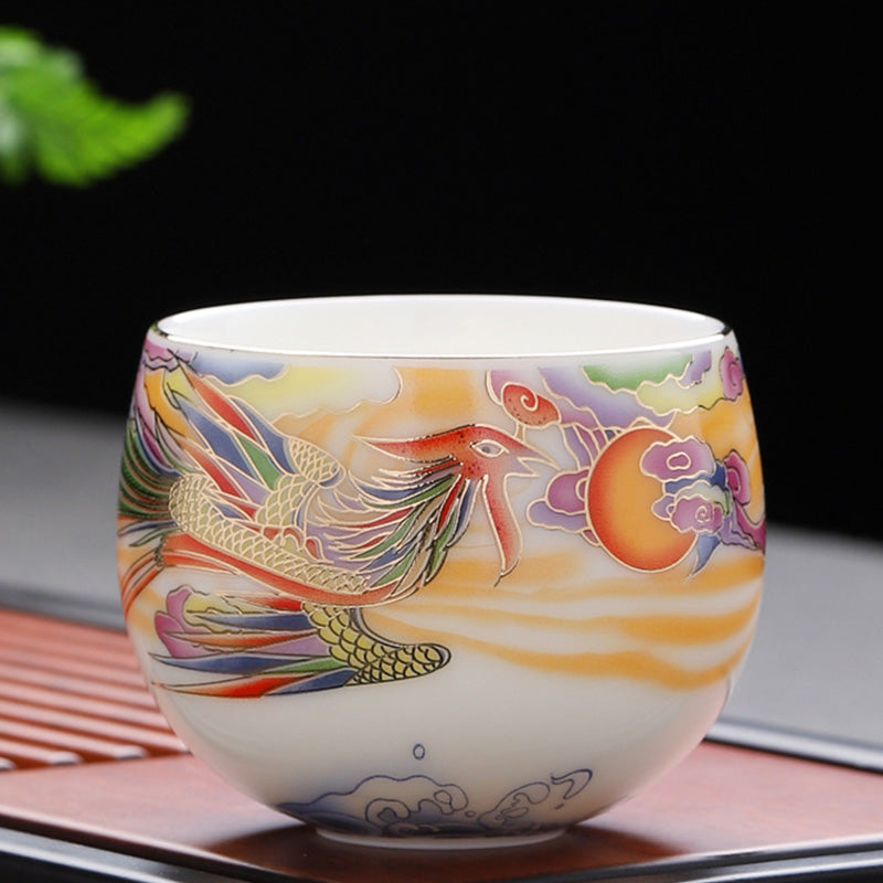 Tasse à thé en céramique Dragon et Phénix 190 ml | Vaisselle spirituelle