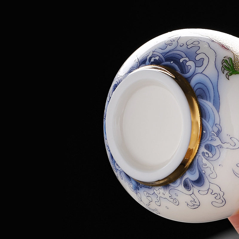 Tasse à thé en céramique Dragon et Phénix 190 ml | Vaisselle spirituelle