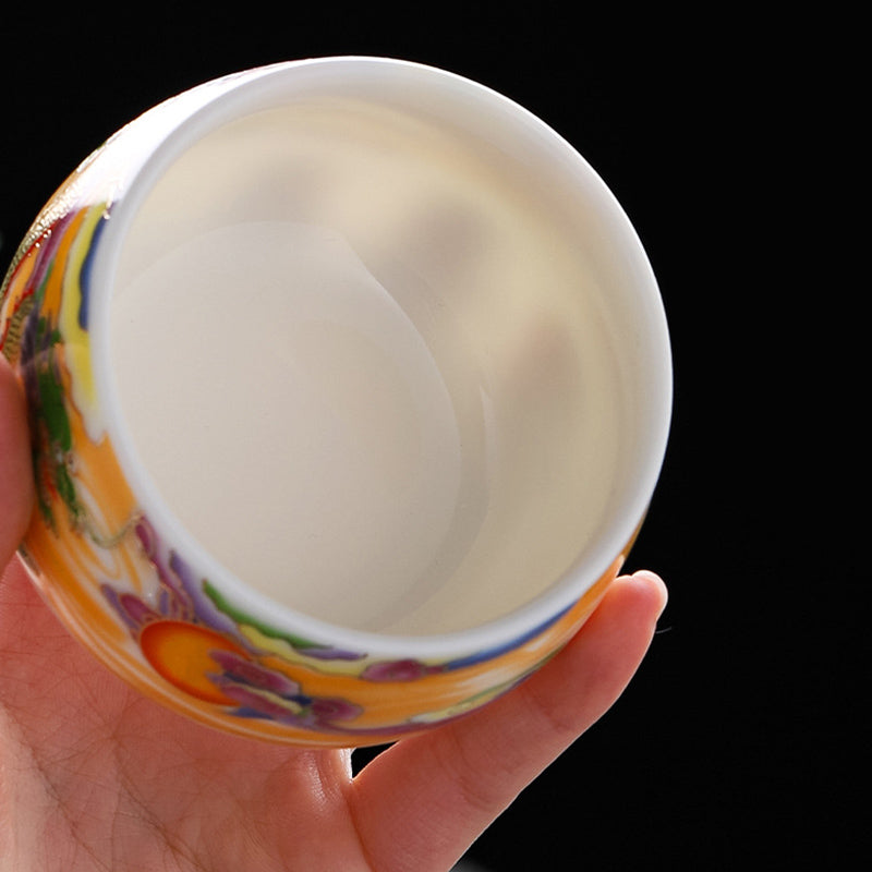 Tasse à thé en céramique Dragon et Phénix 190 ml | Vaisselle spirituelle
