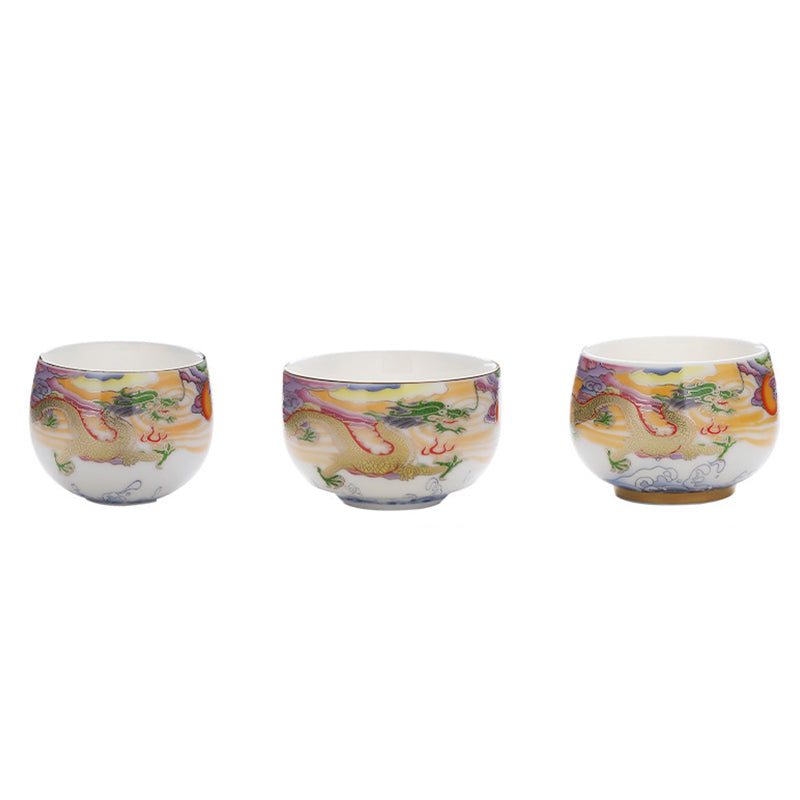 Tasse à thé en céramique Dragon et Phénix 190 ml | Vaisselle spirituelle
