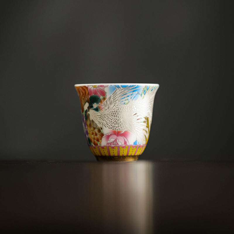 Tasse à thé en céramique Dragon et Phénix 50 ml | Décor Zen