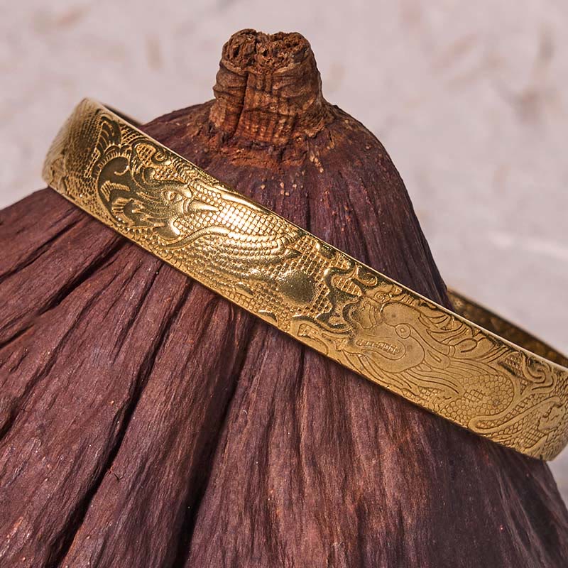 Bracelet Dragon Phénix en cuivre | Bracelet Chance et Protection