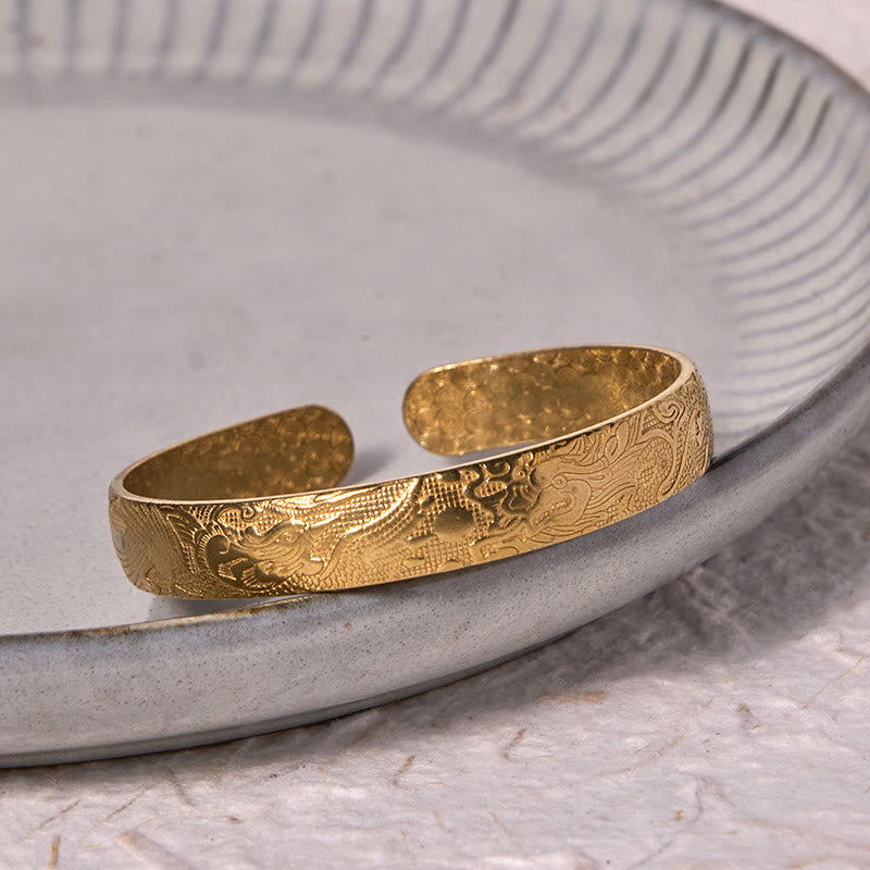 Bracelet Dragon Phénix en cuivre | Bracelet Chance et Protection