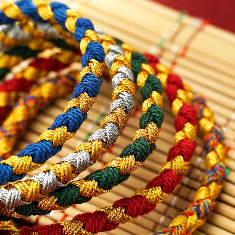 Bracelet porte-bonheur en écailles de dragon avec cinq dieux de la richesse