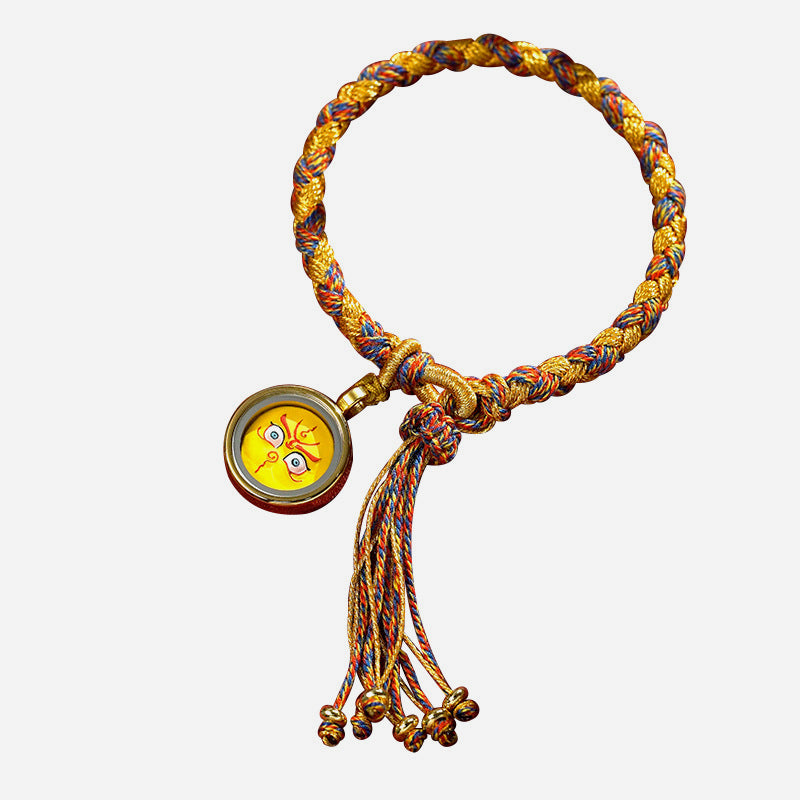 Bracelet porte-bonheur en écailles de dragon avec cinq dieux de la richesse