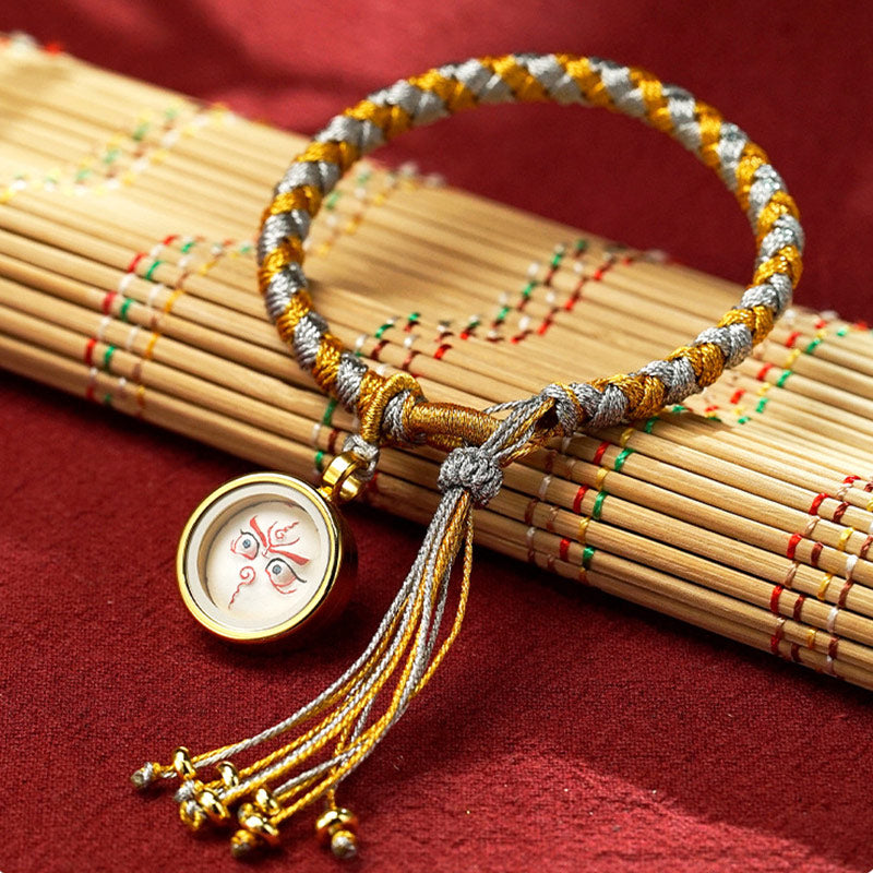 Bracelet porte-bonheur en écailles de dragon avec cinq dieux de la richesse