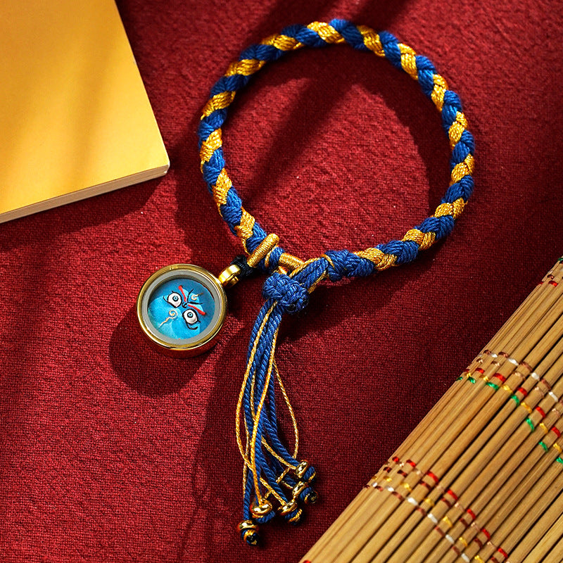 Bracelet porte-bonheur en écailles de dragon avec cinq dieux de la richesse