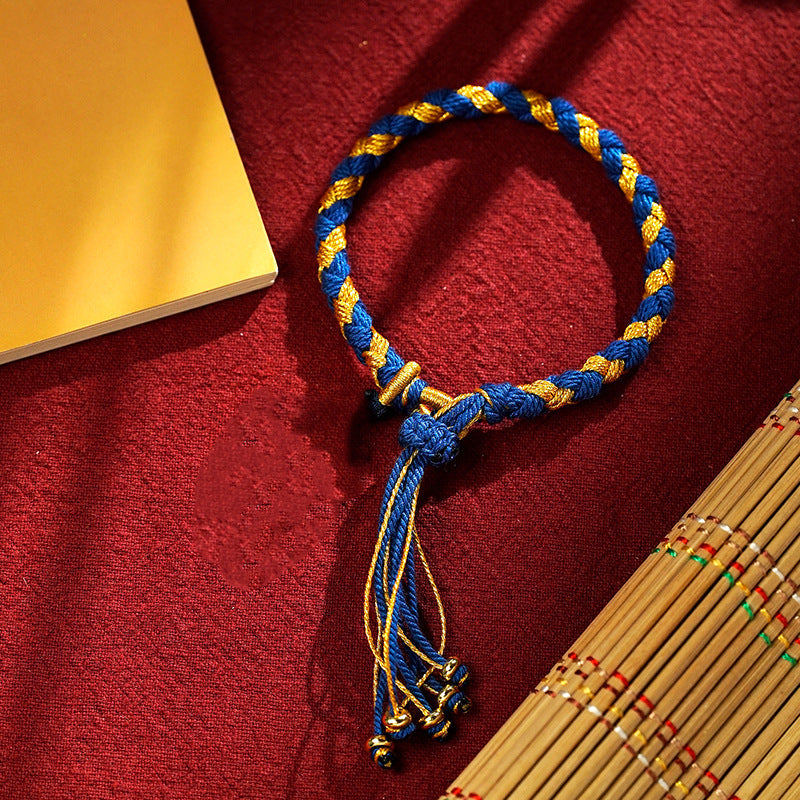 Bracelet porte-bonheur en écailles de dragon avec cinq dieux de la richesse