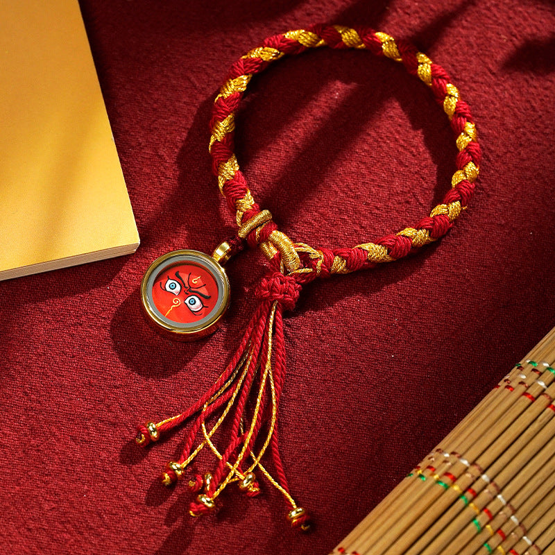 Bracelet porte-bonheur en écailles de dragon avec cinq dieux de la richesse