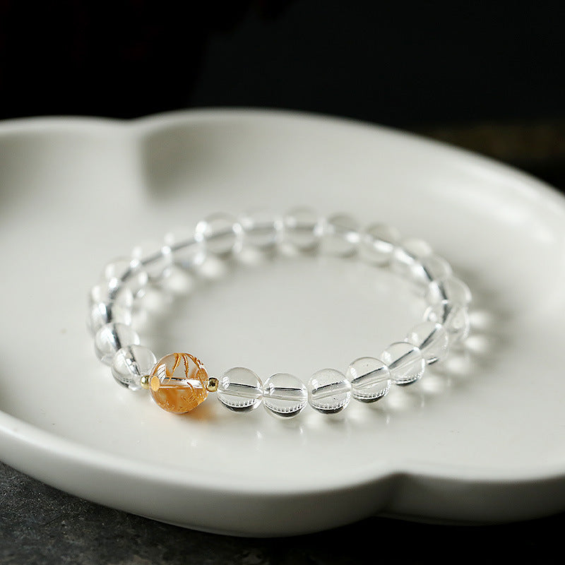 Bracelet Force du Dragon | Obsidienne noire et onyx blanc 10 mm