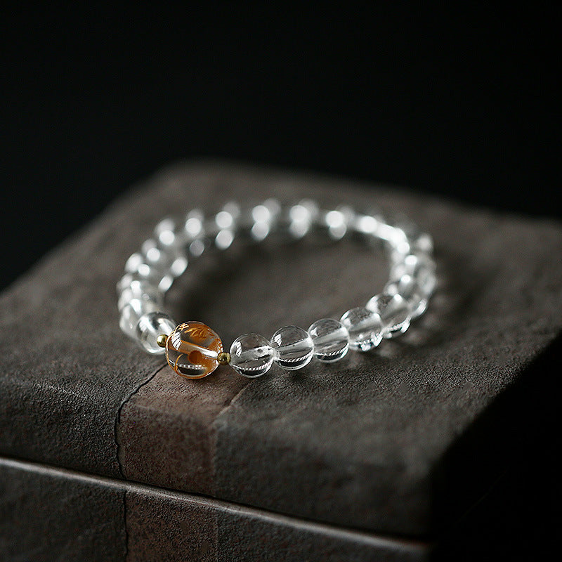 Bracelet Force du Dragon | Obsidienne noire et onyx blanc 10 mm