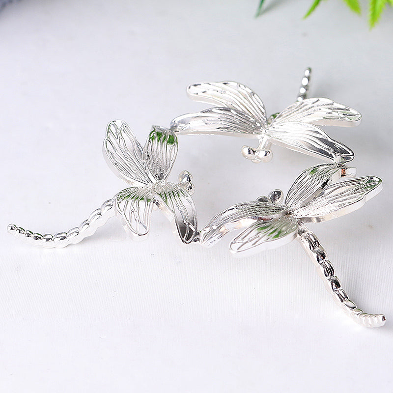 Dragonfly Design Metal Crystal Holder 4-inch | Spiritual Decor