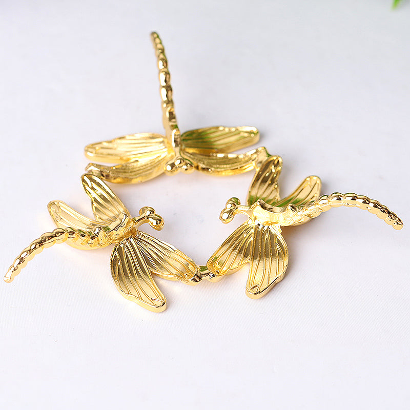 Dragonfly Design Metal Crystal Holder 4-inch | Spiritual Decor