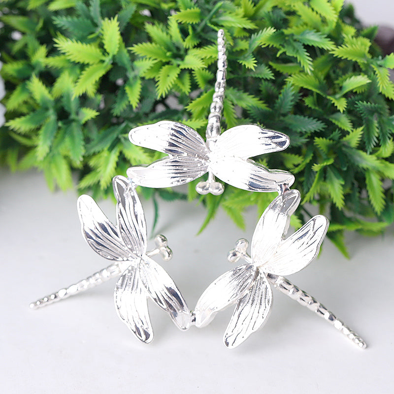 Dragonfly Design Metal Crystal Holder 4-inch | Spiritual Decor