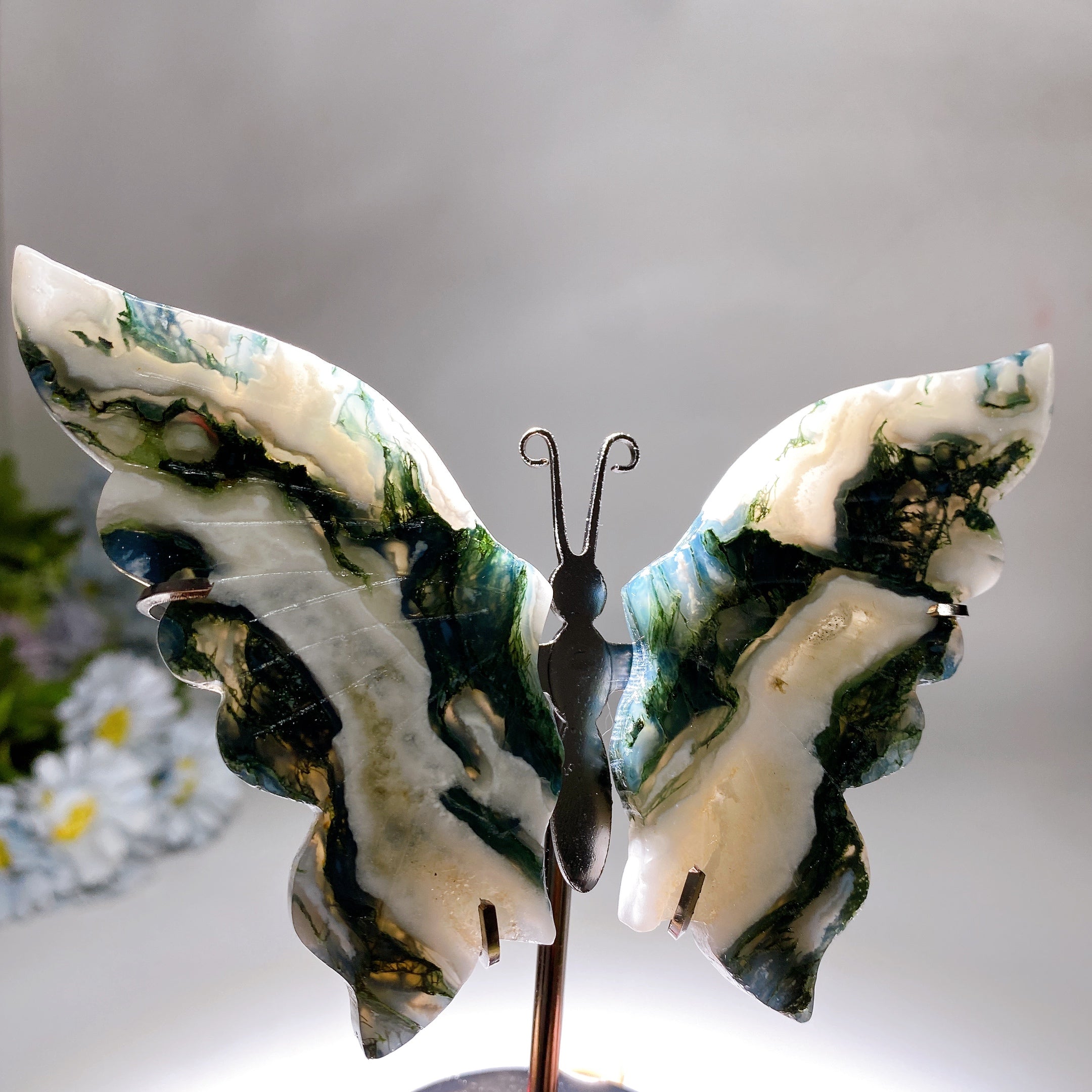 Dream Amethyst Crystal Butterfly Wings Carving 14cm