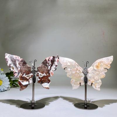 Sculpture d'ailes de papillon en cristal d'améthyste de rêve 14 cm
