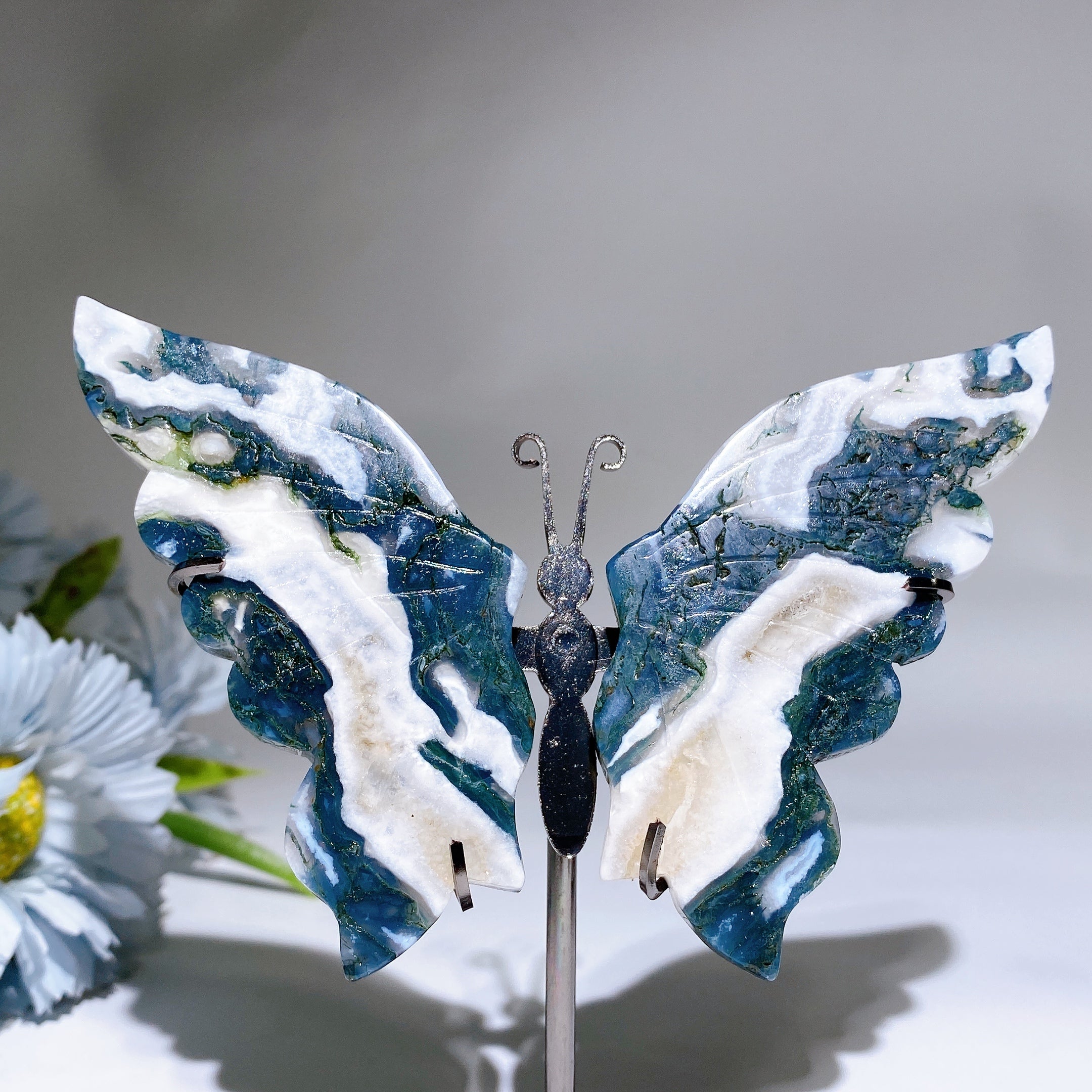 Dream Amethyst Crystal Butterfly Wings Carving 14cm