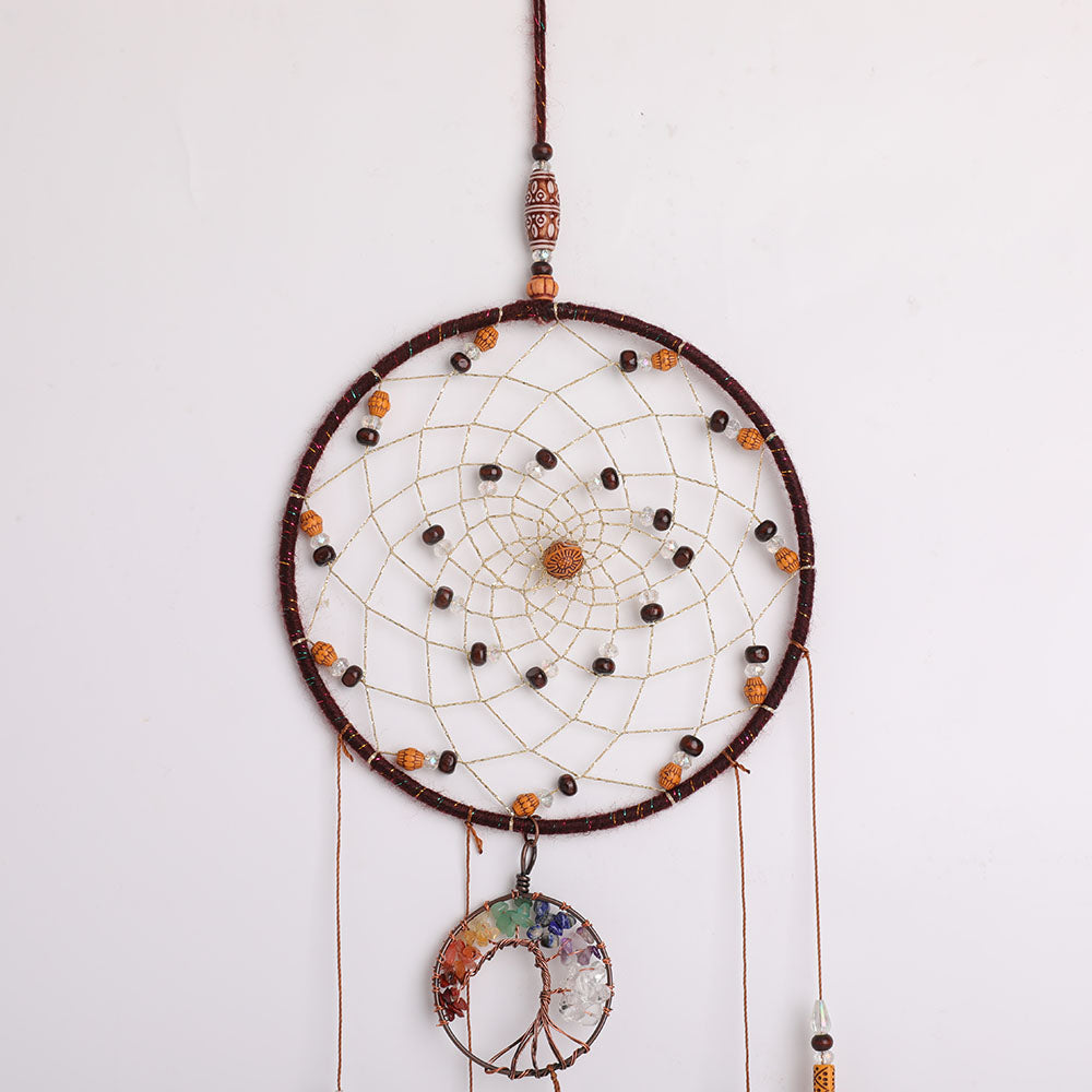 Dream Catcher Hanging Ornament with Pastel Feathers for Spiritual Decor