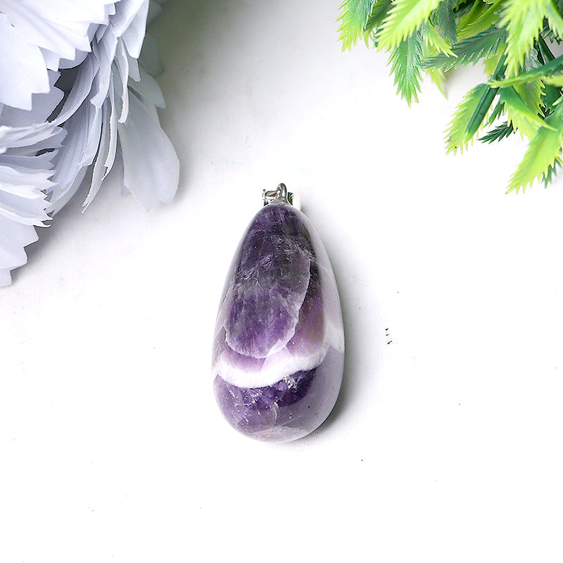 Drop Shape Clear Quartz Crystal Pendant 1.3-1.6 Inch