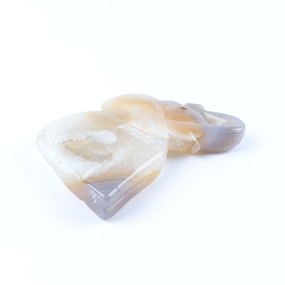 Druzy Agate Elephant Crystal Carving 2.85 Inches