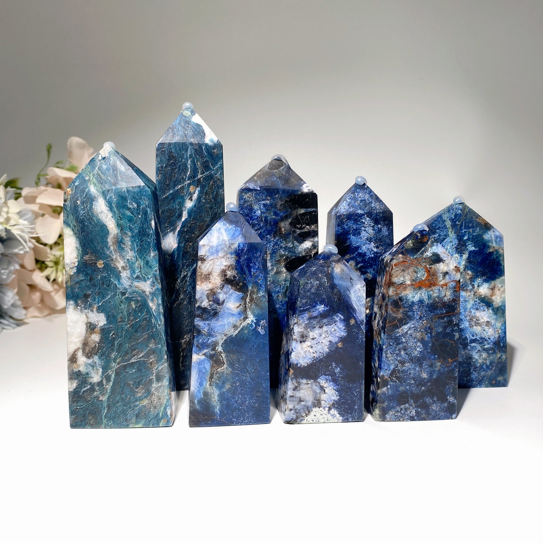 Dumortierite Crystal Tower 2.9-5.2 Inch Healing Display