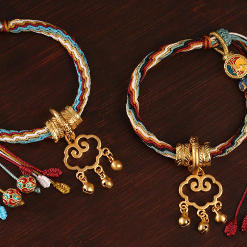Bracelet spirituel à nœud de réincarnation de couleur Dunhuang