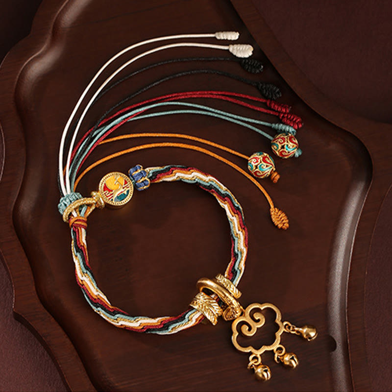 Bracelet spirituel à nœud de réincarnation de couleur Dunhuang