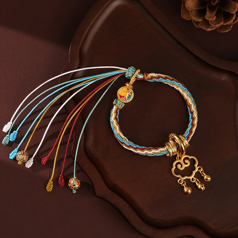 Bracelet spirituel à nœud de réincarnation de couleur Dunhuang