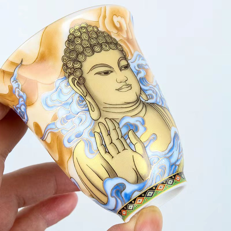 Tasse à thé en céramique Dunhuang Flying Apsaras 100 ml, décor zen