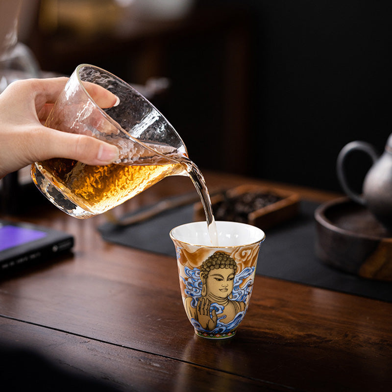 Tasse à thé en céramique Dunhuang Flying Apsaras 100 ml, décor zen