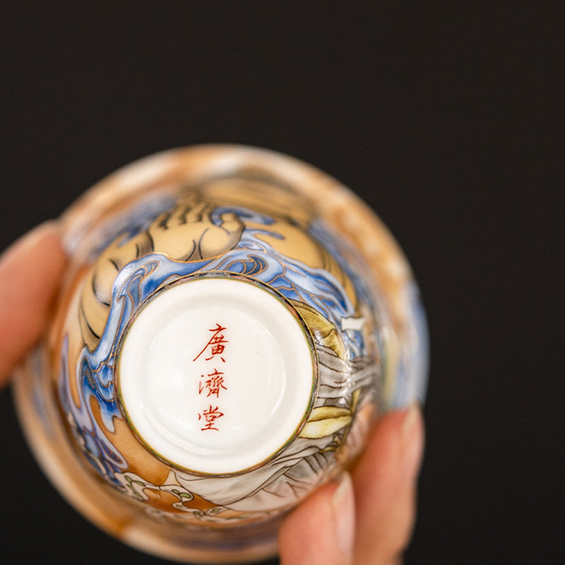 Tasse à thé en céramique Dunhuang Flying Apsaras 100 ml, décor zen