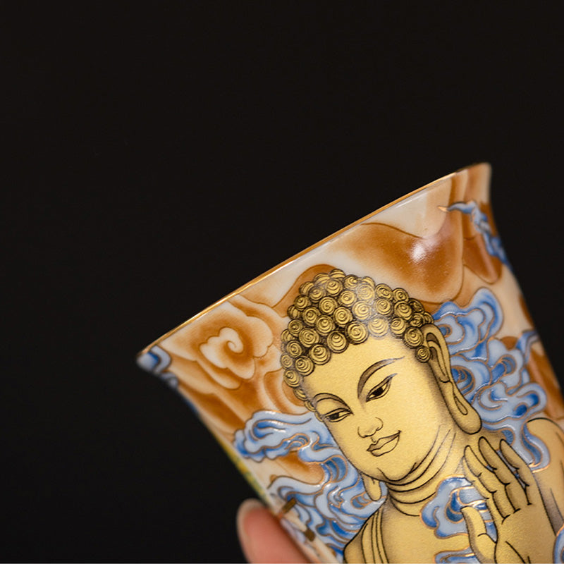 Tasse à thé en céramique Dunhuang Flying Apsaras 100 ml, décor zen