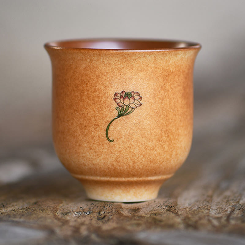 Tasse à thé en céramique Dunhuang Lotus 90 ml pour décoration zen
