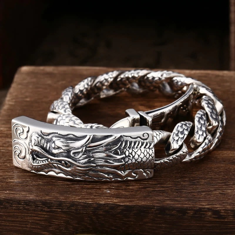 Mens Copper Dragon Scale Protection Bracelet 20cm