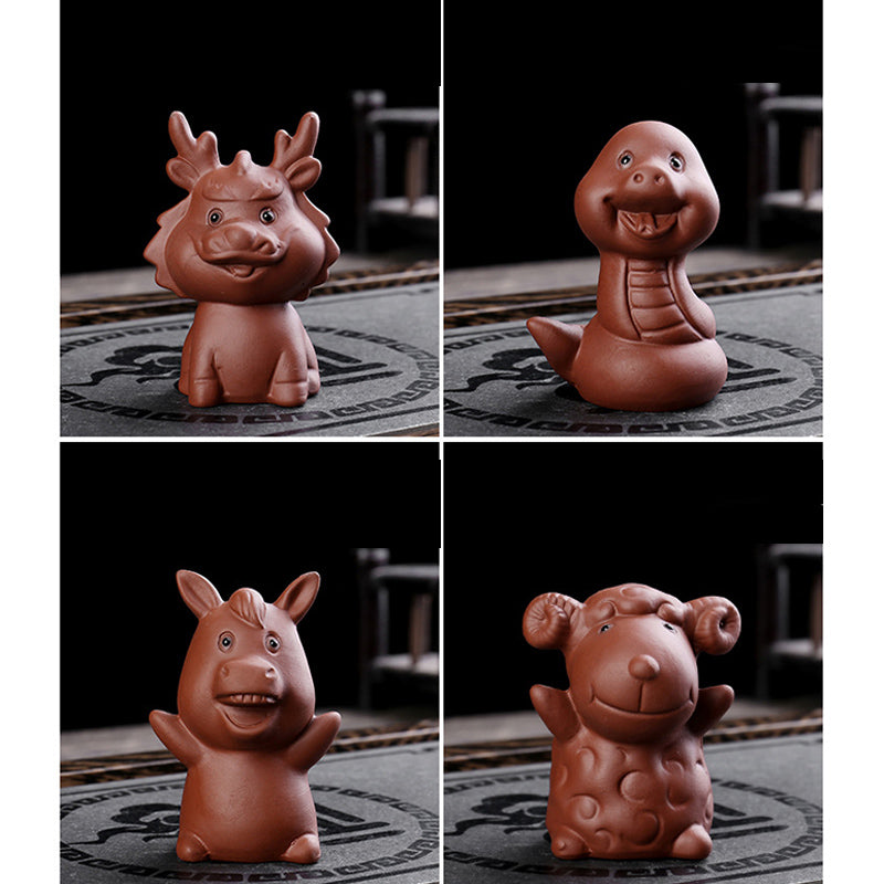 Chinese Zodiac Purple Clay Wealth Figurine | Prosperity