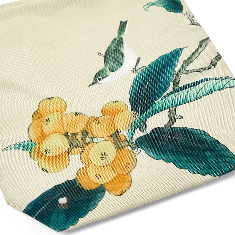 Loquat Bird Canvas Handbag | Spiritual Accessories 15cm
