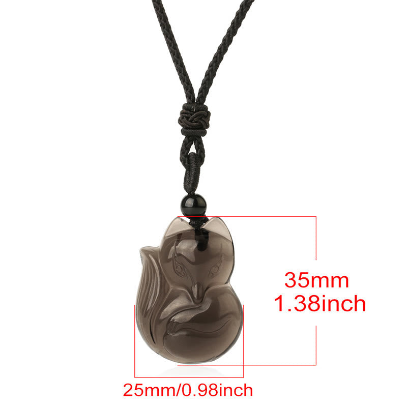 Obsidian Amulet Necklace with Tiger Eye & Ice Obsidian Stones
