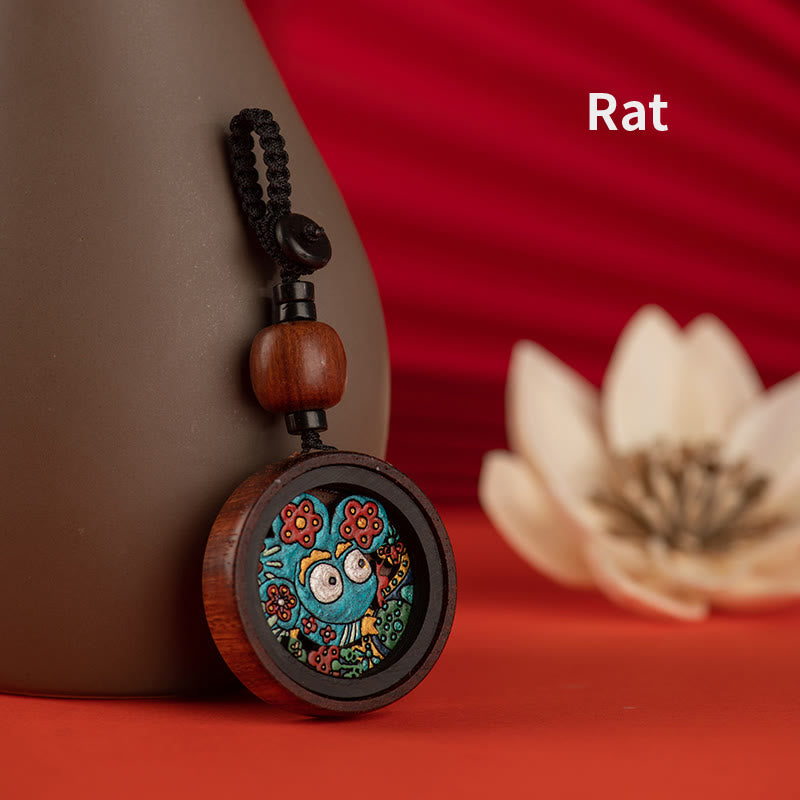 Year Of The Dragon Rosewood Zodiac Key Chain