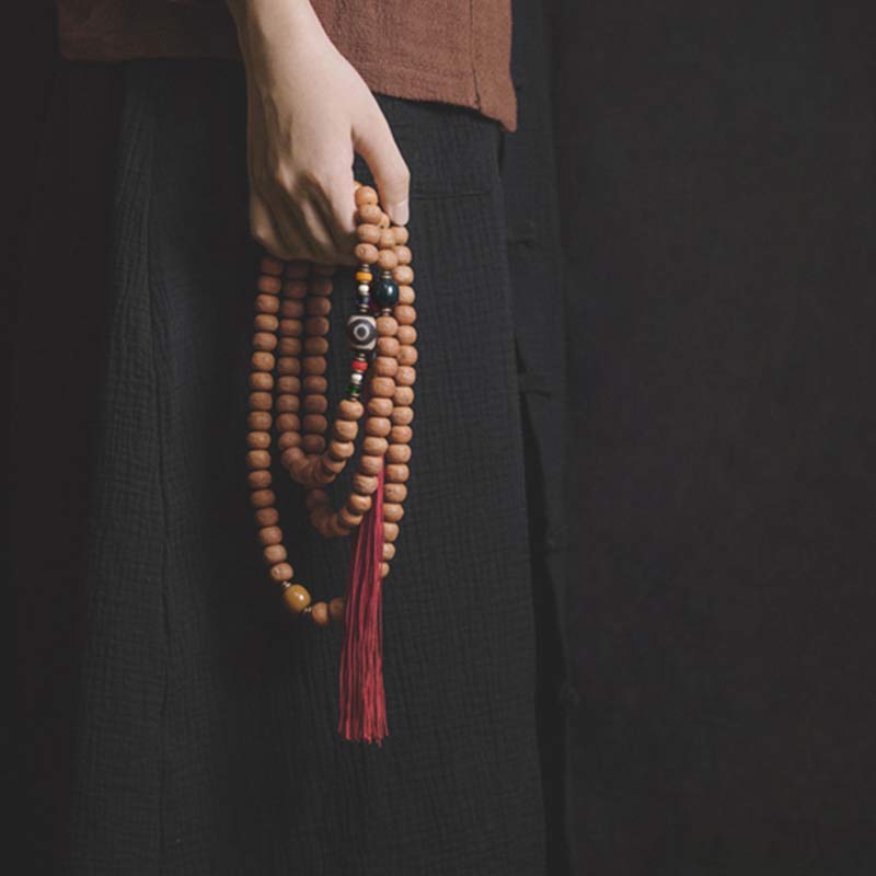 108 Beads Bodhi Seed Dzi Peace Mala Bracelet
