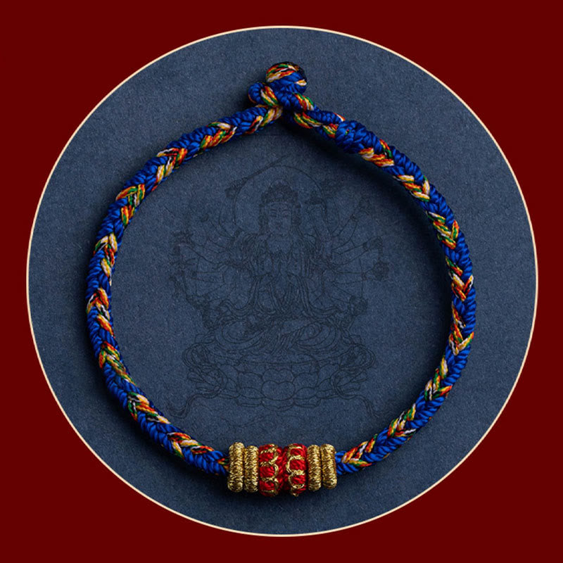 Bracelet en fil rouge fait main avec signe du zodiaque chinois pour la chance et la force