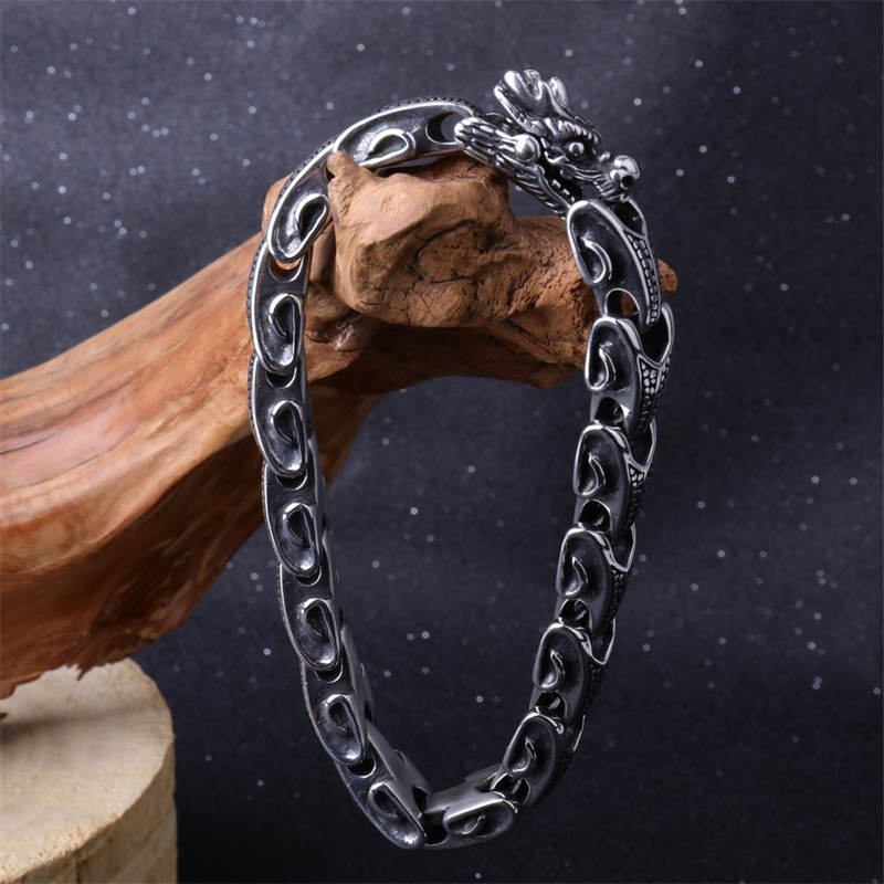 Dragon Titanium Steel Luck Bracelet | Strength & Protection