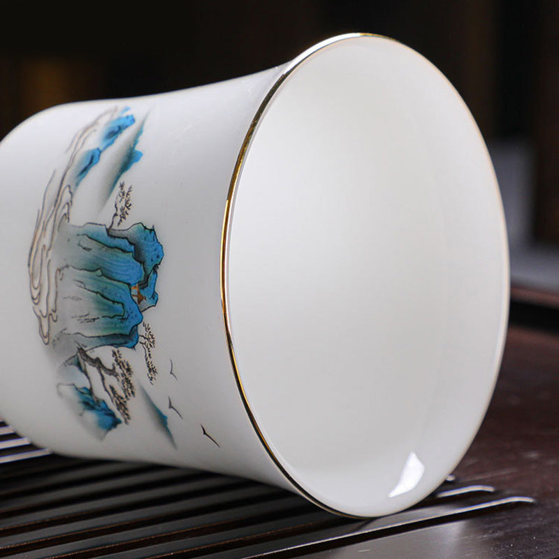 Tasse à thé en céramique 120 ml | Montagnes, rivières, arbres, élégance